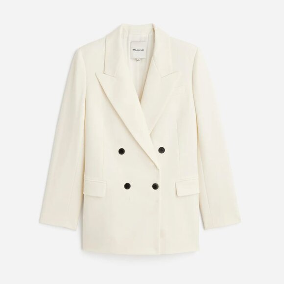 Madewell Wool Tuxedo Blazer in Winter White - Picture 4 of 4